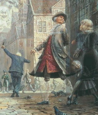 Københavnerbilledet af Otto Frello udstillet på Museum Frello